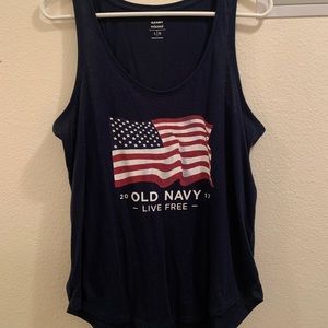 Old Navy blue Live Free tank top: L
